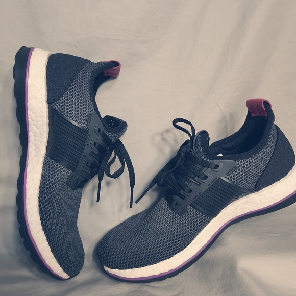 ADIDAS Pure Boost Wmns 7.5 Black Running Sneakers - Picture 11 of 13